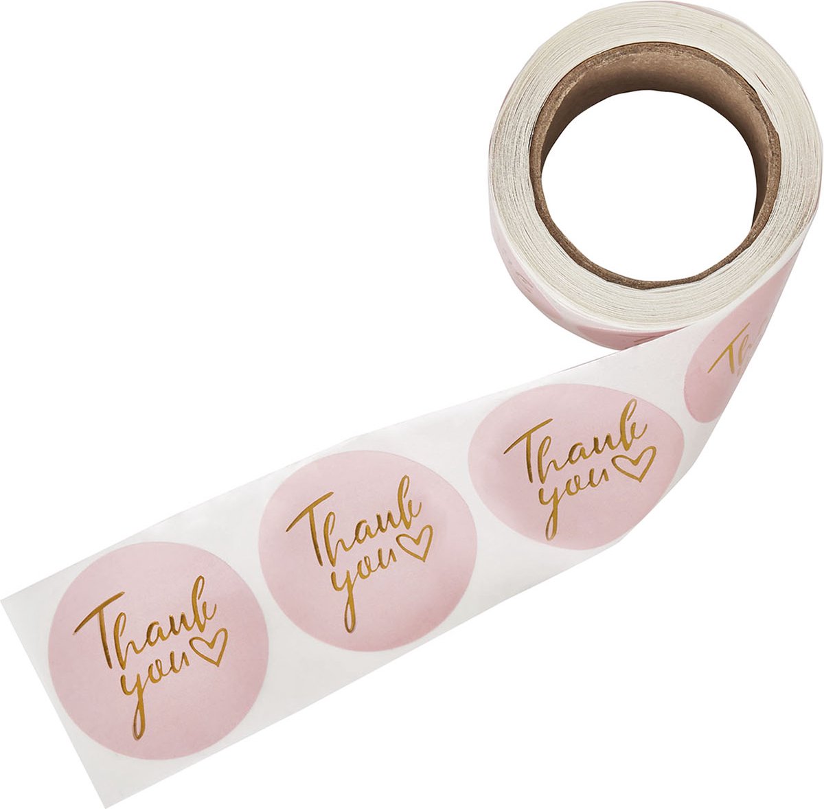 Sluitsticker - Sluitzegel – Goud – Thank you/ Hartje | Trouwkaart – Geboortekaart – Envelop | Harten | Envelop stickers | Cadeau – Gift – Cadeauzakje – Traktatie | Leuk inpakken | Huwelijk - Babyshower – Kraamfeest